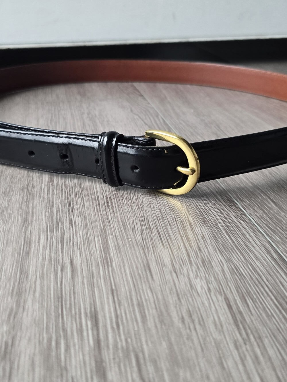 Vintage Coach 3921 Mens Belt Size 44 Black Leather Solid Brass Buckle Dress XL